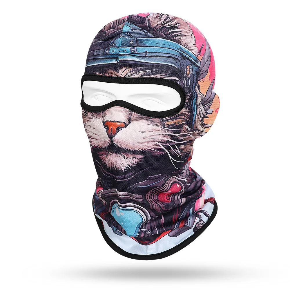 

Балаклава с милыми животными в виде кошки, собаки, тигра, мотоциклетная шляпа для мотокросса, подкладка для шлема, байкерская грелка