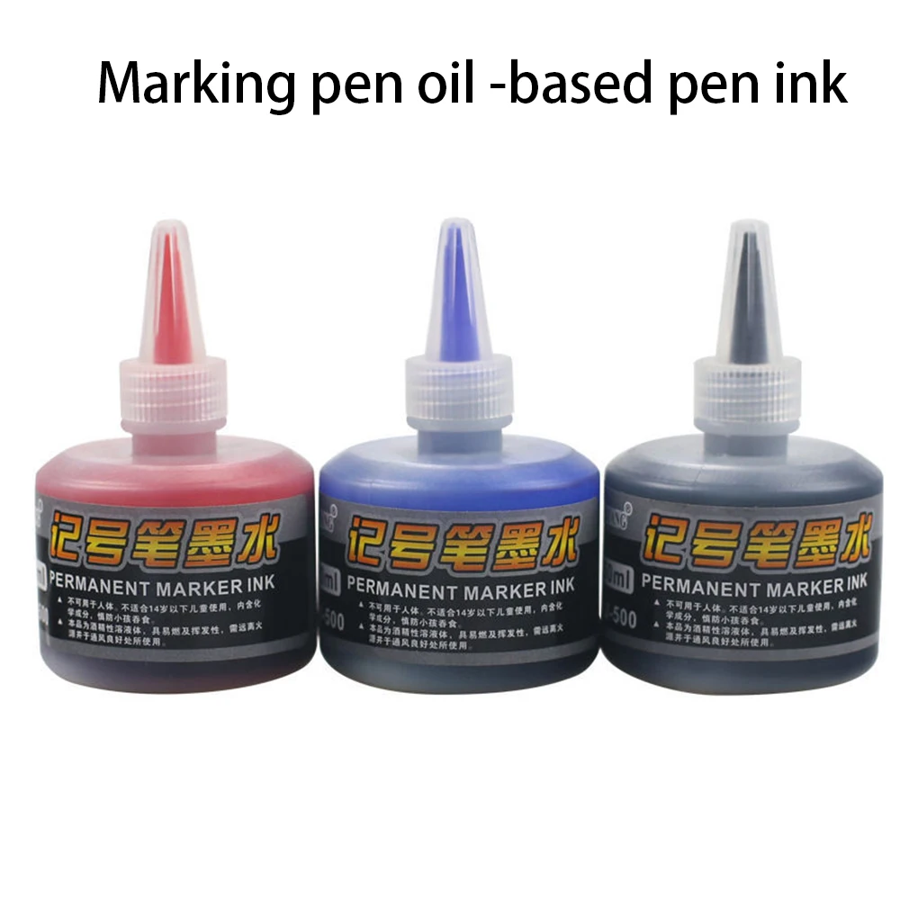 

50ML Oil Marking Pen Ink Permanent Dry Pens Refill Inks Smooth Drawing Stationery Writing Tool Refillable Office Blue