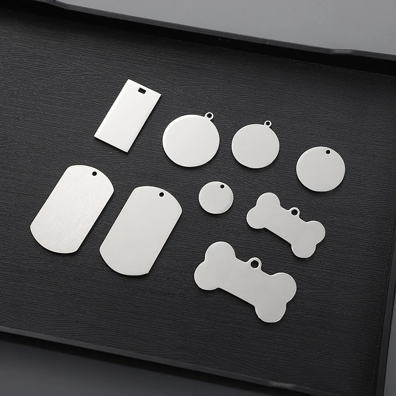 

Polished Stainless Steel Military Round Bone Pendants for DIY Making Necklaces Dog Tags Wholesale In Bulk