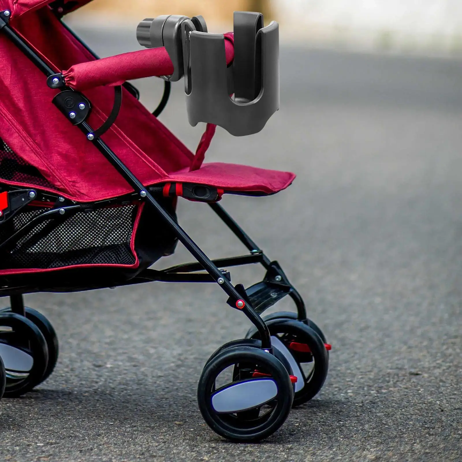 

Pram Cup Holder Fits Most Types of Strollers with Armrests ABS Plastic Organizer Bottle Stroller Cup Holder easyly to Install
