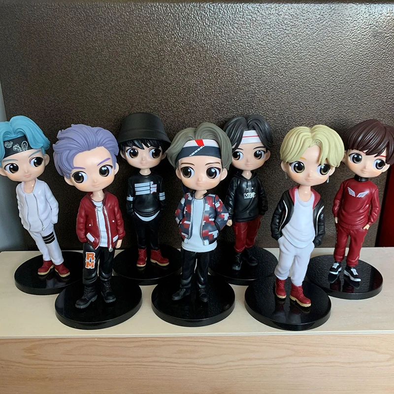 

New KPOP Star TOP Group PVC Figure Model Toys Cute Bangtan Boys Groups A.R.M.Y Action Figures Dolls Gift for Girls 15cm