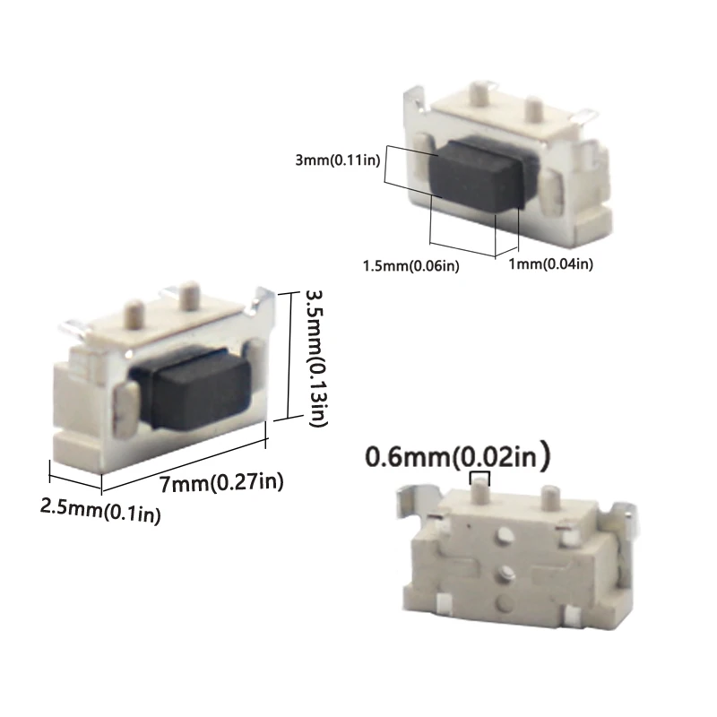 【200-50PCS】3x6x3.5mm Tablet PC Button Micro Tact Switch Touch Bluetooth Headset Remote Control