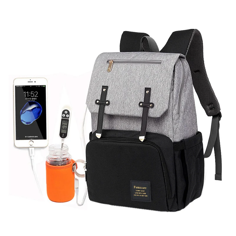 2022 Diaper Bag Mummy Daddy Backpack Baby Stroller Waterproof Oxford Handbag Nursing Nappy Knapsack Kits USB Rechargeable Holder