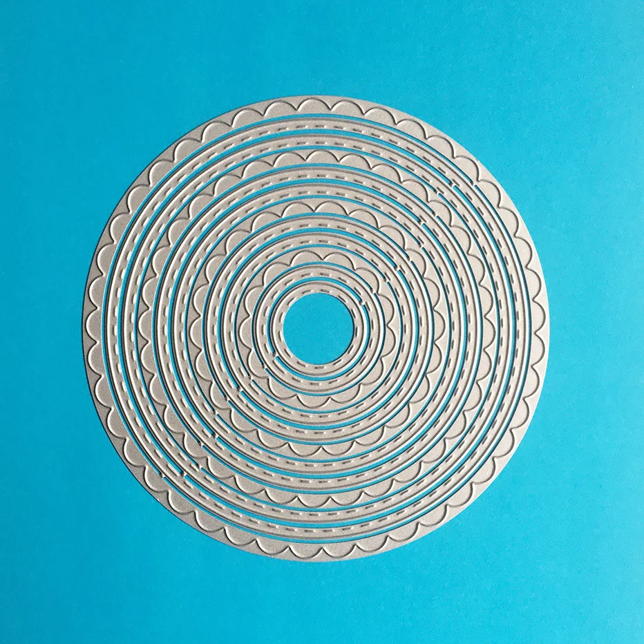 Круглая кружевная волна Синусоидальная рамка для скрапбукинга режущие штампы