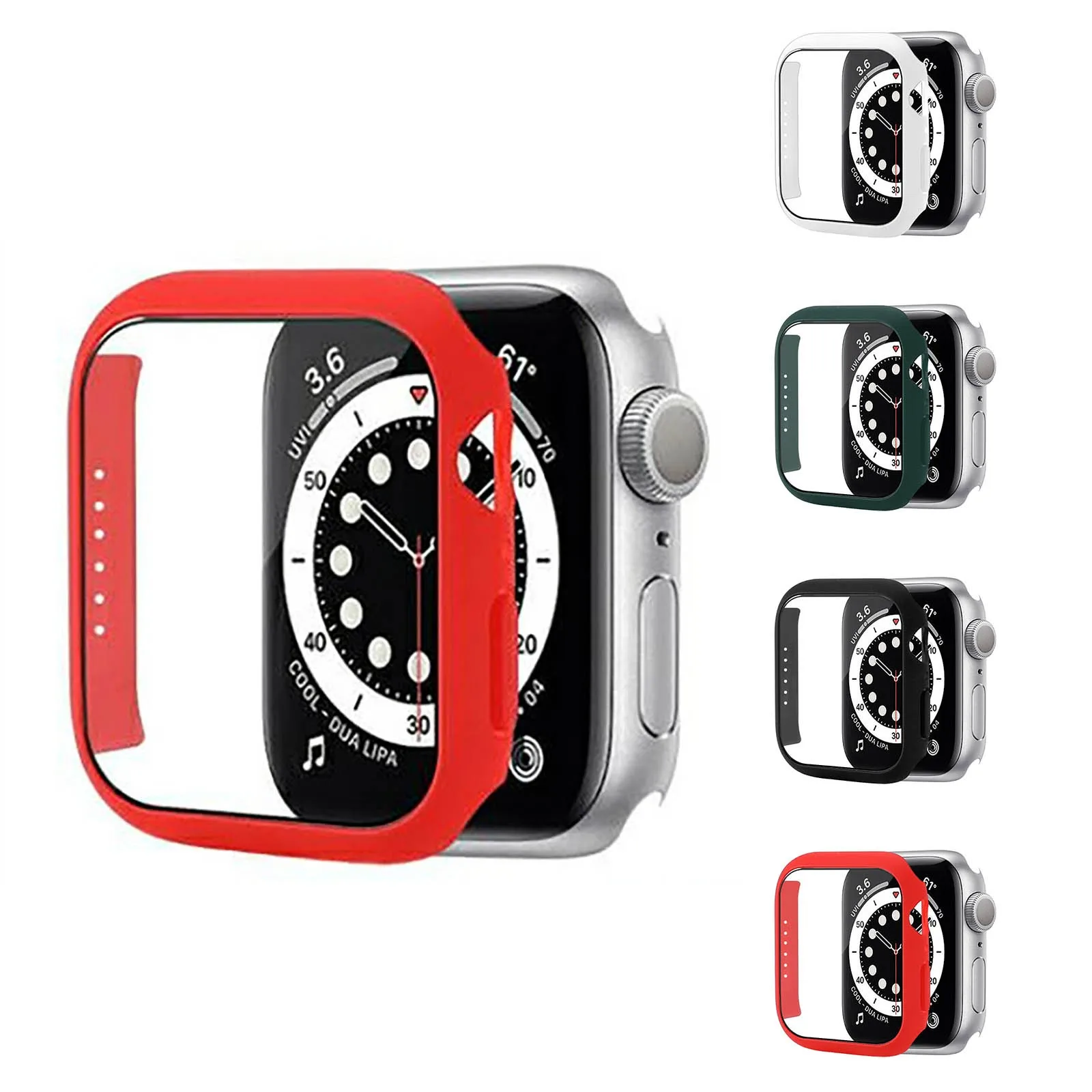 

Tempered Glass Ultra-thin Screen Protector, Compatible For Apple Watch Series 7 IWatch 45 Mm PC All-round Protective Case