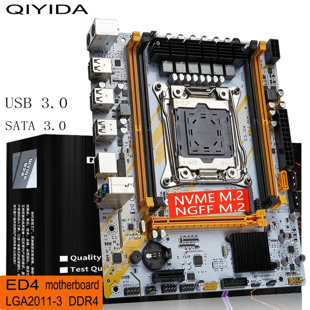 Материнская плата QIYIDA X99 LGA2011-3 Слот USB3.0 NVME M.2 SSD Поддержка памяти DDR4 и процессора Xeon