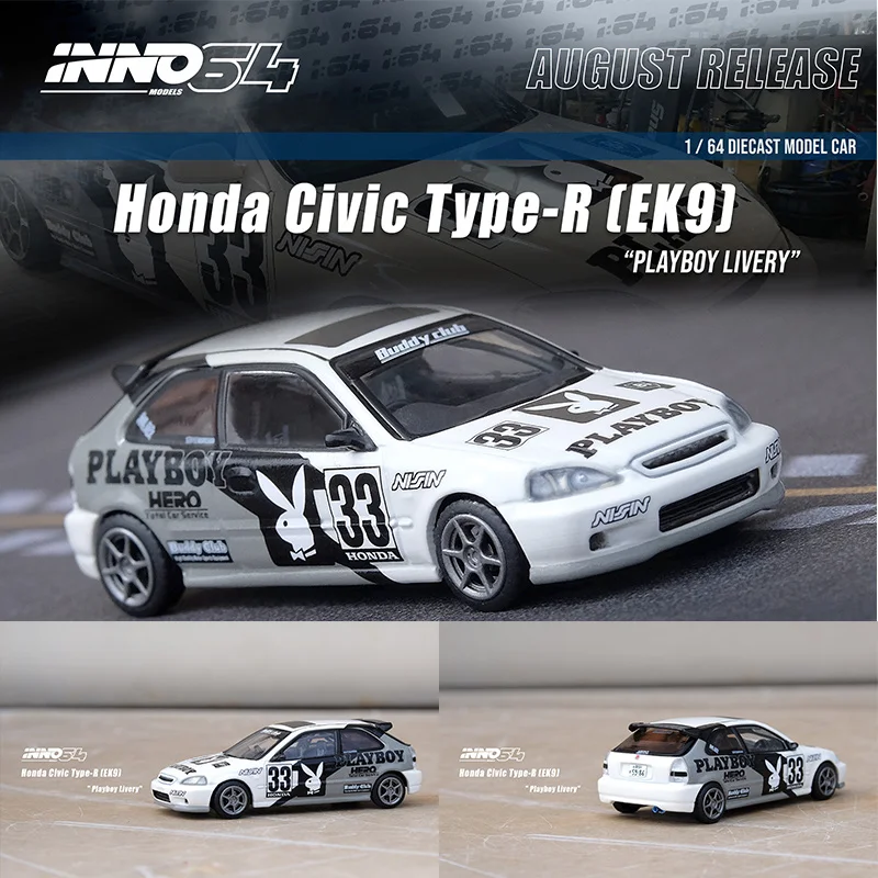 

Модель автомобиля INNO 1:64 CIVIC Тип R EK9, линейная коллекция кроличьей головы, коллекционная миниатюрная машинка