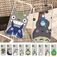 anime totoro phone case for iphone 11 12 13 mini pro xs max 8 7 6 6s plus x 5s se 2020 xr clear case