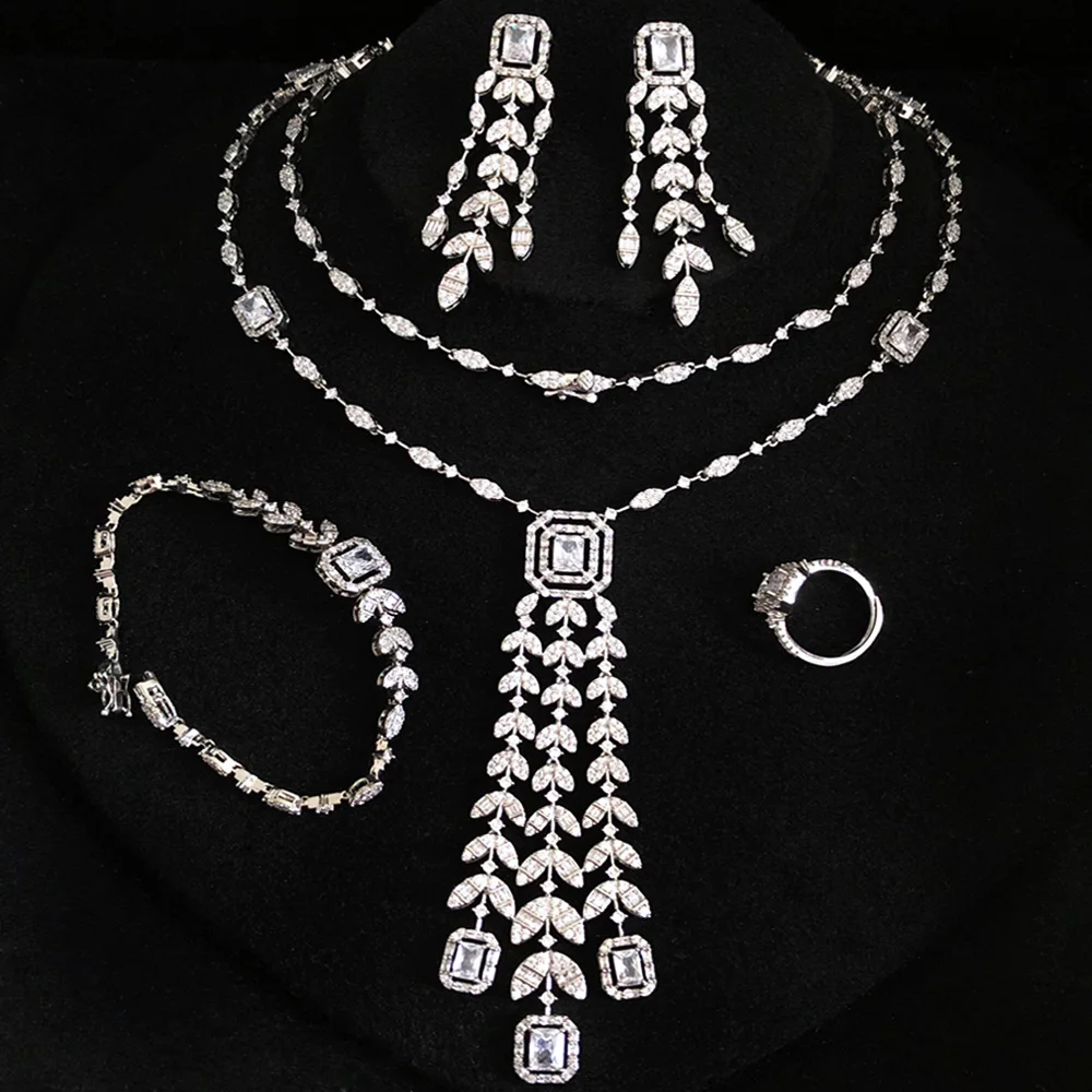 GODKI Роскошный комплект ювелирных изделий из ракушек ОАЭ 4 шт. для женщин свадебное