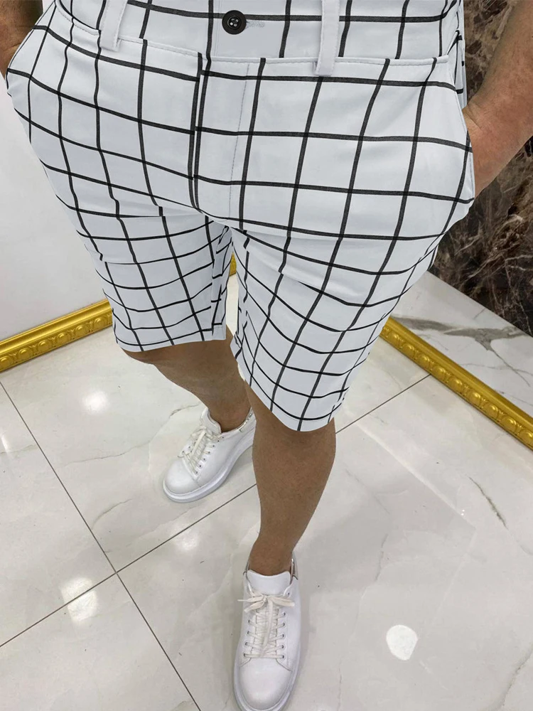 

Summer Vintage Plaid Printed Slim Shorts Men Casual Short Trousers 2022 Spring Hot Sale Fashion Streetwear Harajuku Mens Clothes