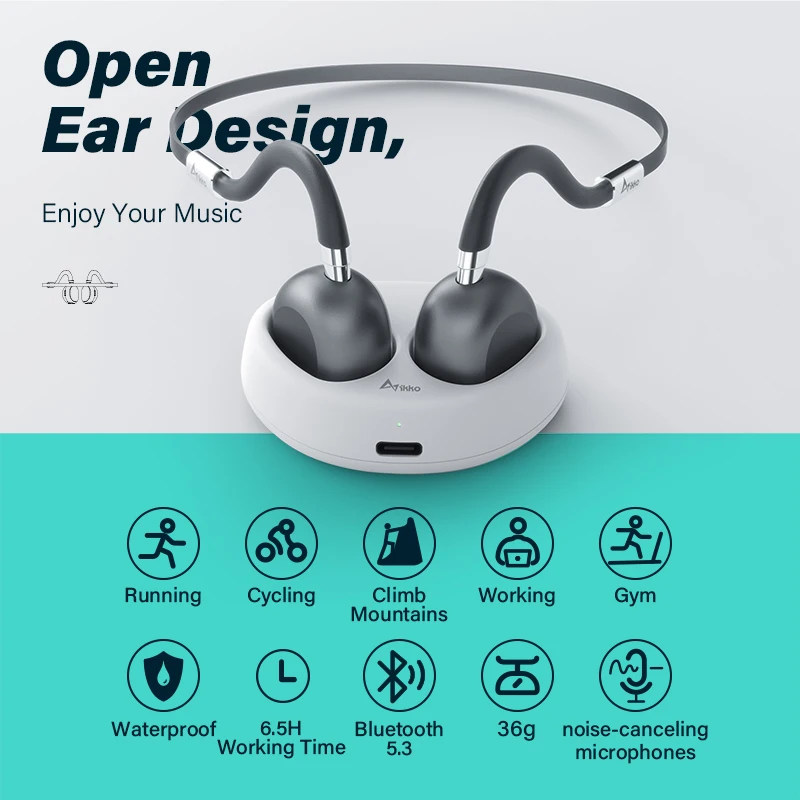 Bluetooth-наушники iKKO ITG01 с костной проводимостью водонепроницаемые IPX6 микрофоном |