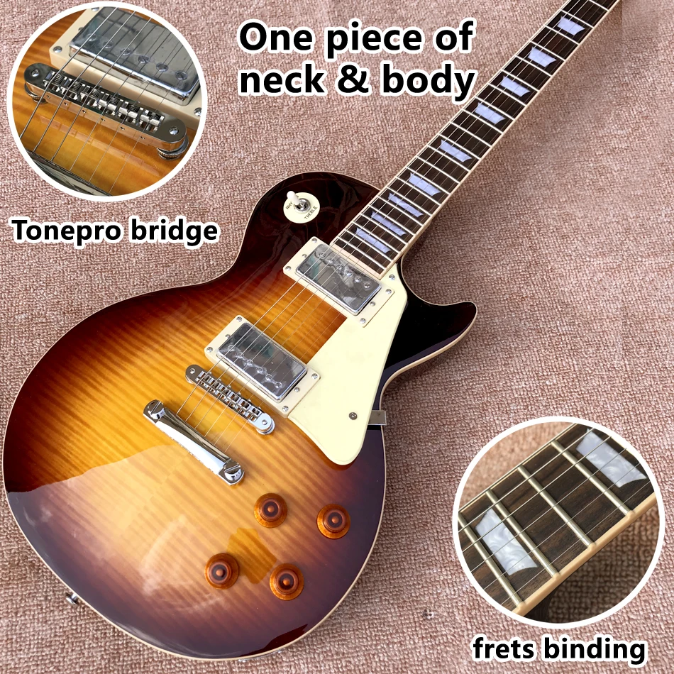 

Custom Shop, Made in China, LP Standard Electric Guitar,One Piece Of Body & Neck,Frets Binding,Tune-o-Matic Bridge, free deliver