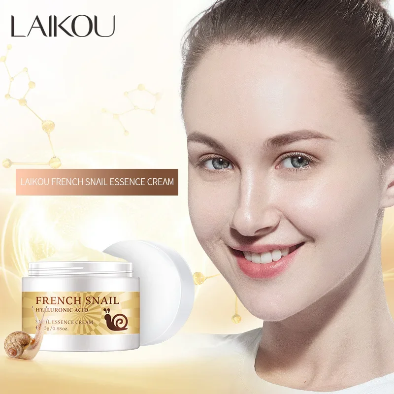 

LAIKOU Snail Face Cream Makeup for Women Whitening Cream Korean Cosmetics for Face Moisturizer Anti Wrinkle Aging Skin Care 25g