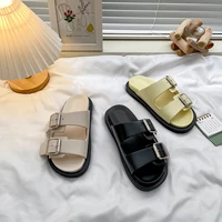 shoes woman 2022 slippers flat med luxury slides platform soft summer designer new casual pu basic rubber fashion beach slipper