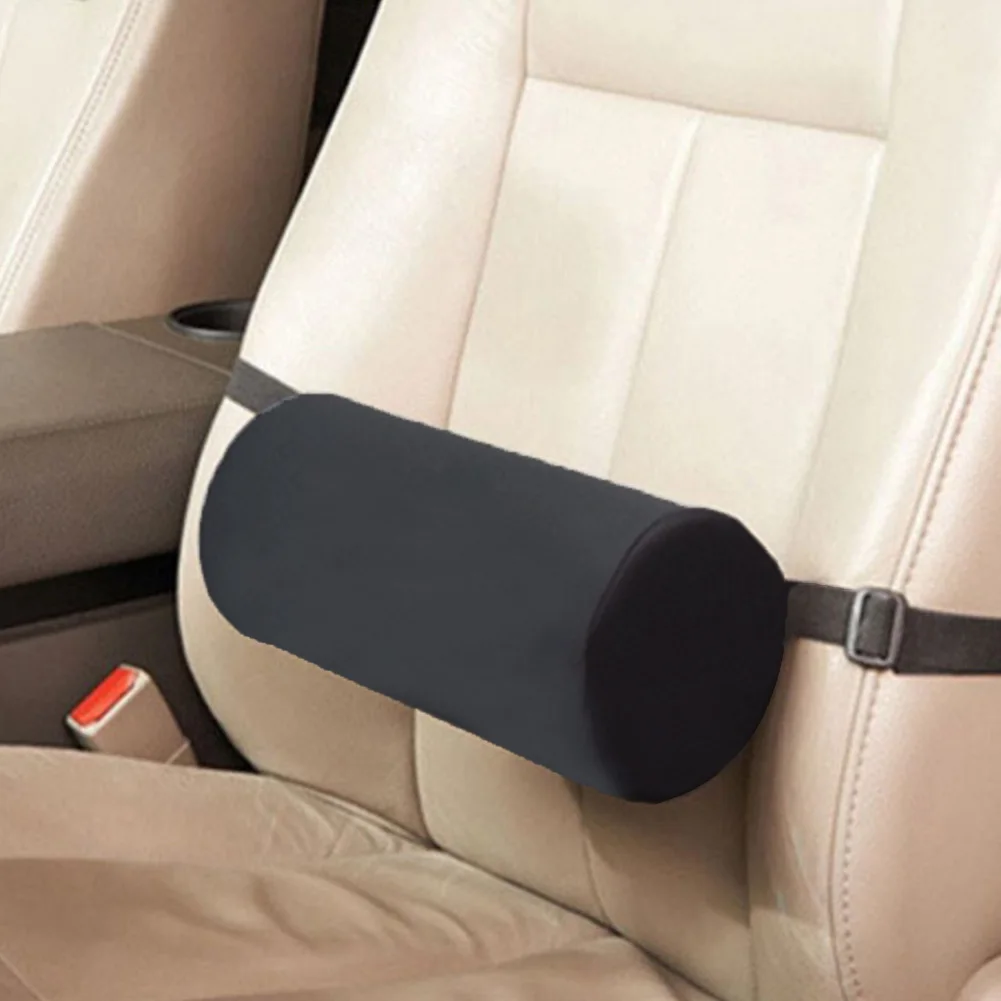 

Car Seat Fatigue Relief Low Back Support Universal Pillow Ergonomic Lumbar Roll Adjustable Buckle Cylinder Office Chairs