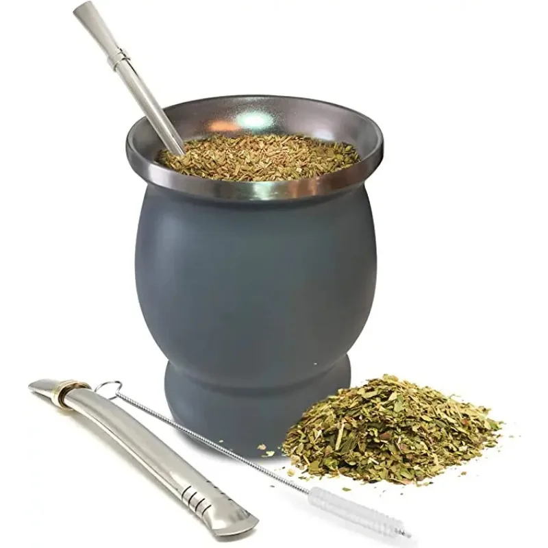 Естественная Тыква Yerba Mate/чайная чашка с крышкой (оригинальная традиционная-230 мл)