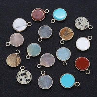 natural stone charms agate howlite disc shape 14x18mm jewelry making diy necklace earrings redstone flash stone charms accessory