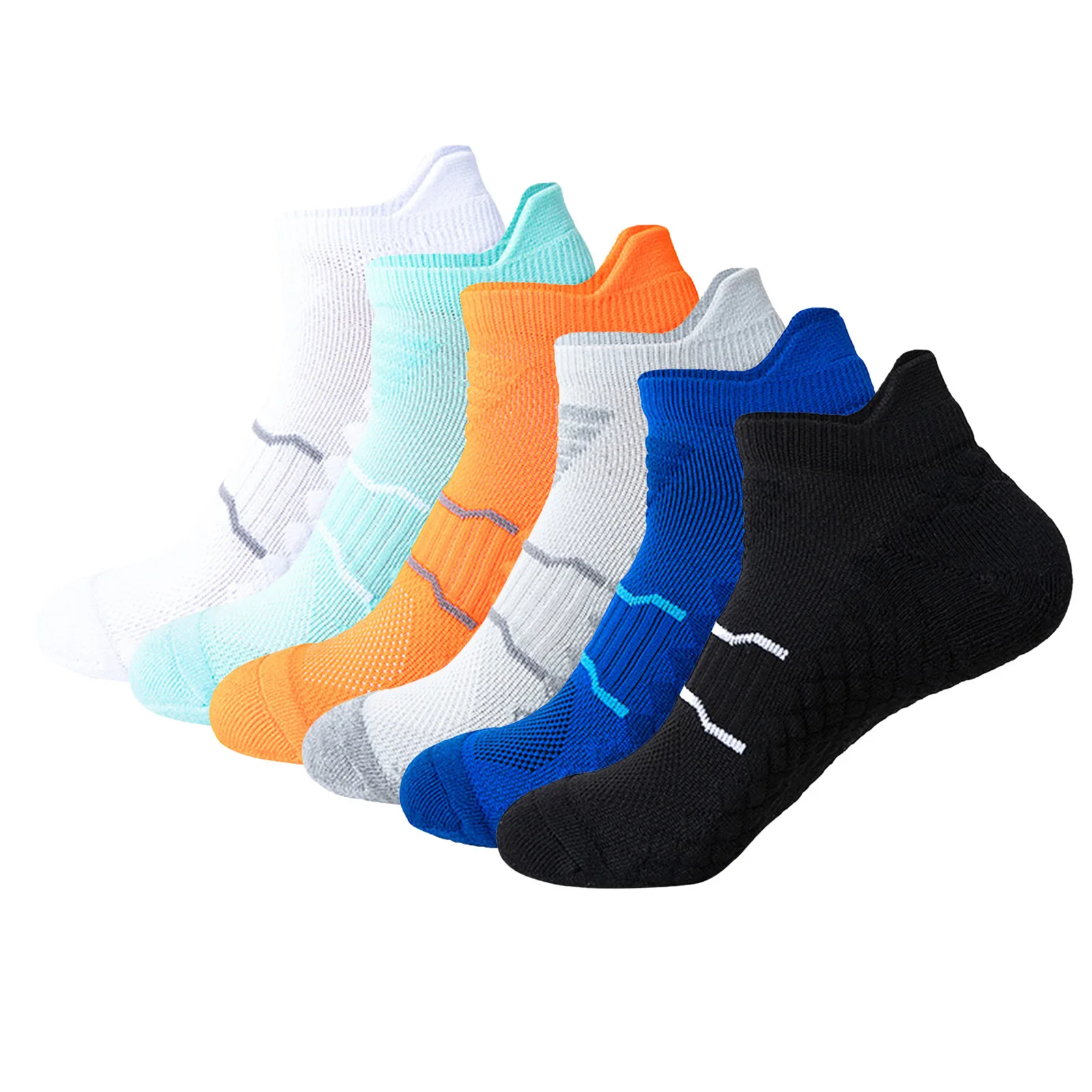 6 Pairs New Professional Outdoor Men and Women Sports Socks Athletic Colorful Unisex Towel Bottom Running Socks for Men