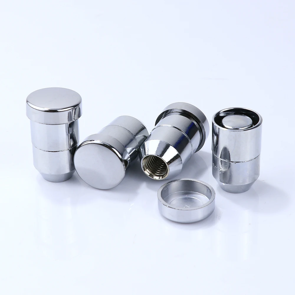 Серебряные 4 гайки + 2 ключа стальные противоугонные защитные для обода колеса
