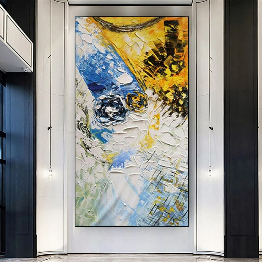 

Новейший дизайн абстрактный большой Настенный декор Художественная Картина на холсте 100% ручная роспись масляная живопись экспонаты акрил...