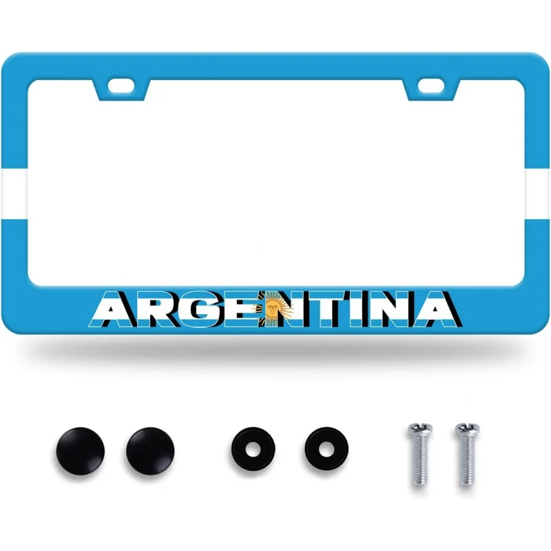

Рама номерного знака с флагом Аргентины, номерной знак из нержавеющей стали, устойчивые к ржавчине автозапчасти, красочный декоративный чехол для номерного знака