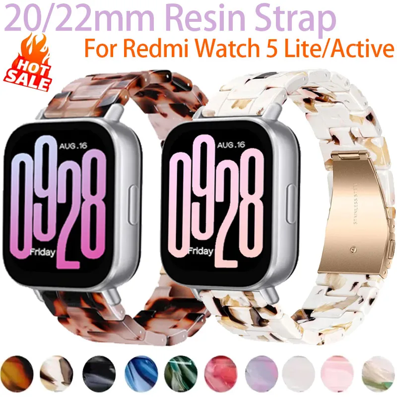 Фото Ремешок из полимерной смолы 20/22 мм для Redmi Watch 5 Lite/Active, Samsung Watch 7 6 5, спортивный браслет для Amazfit Active 2-3-Max/Xiaomi Watch 5 S5 №2