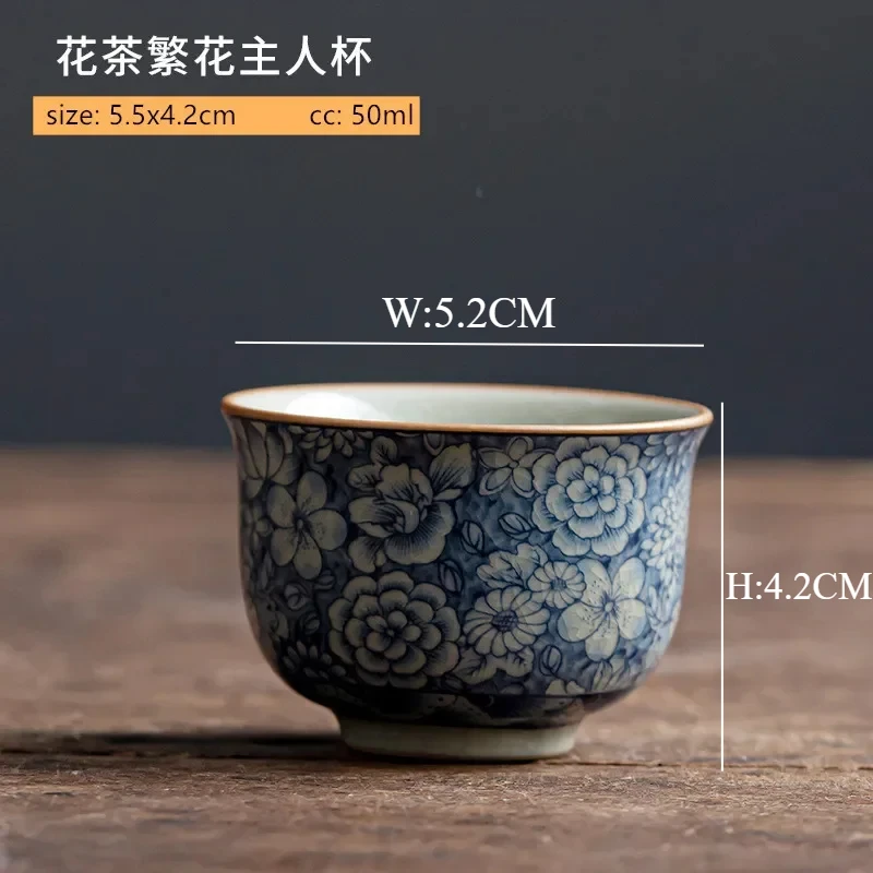 

Керамическая чашка JINGDE TEA SET сине-белая