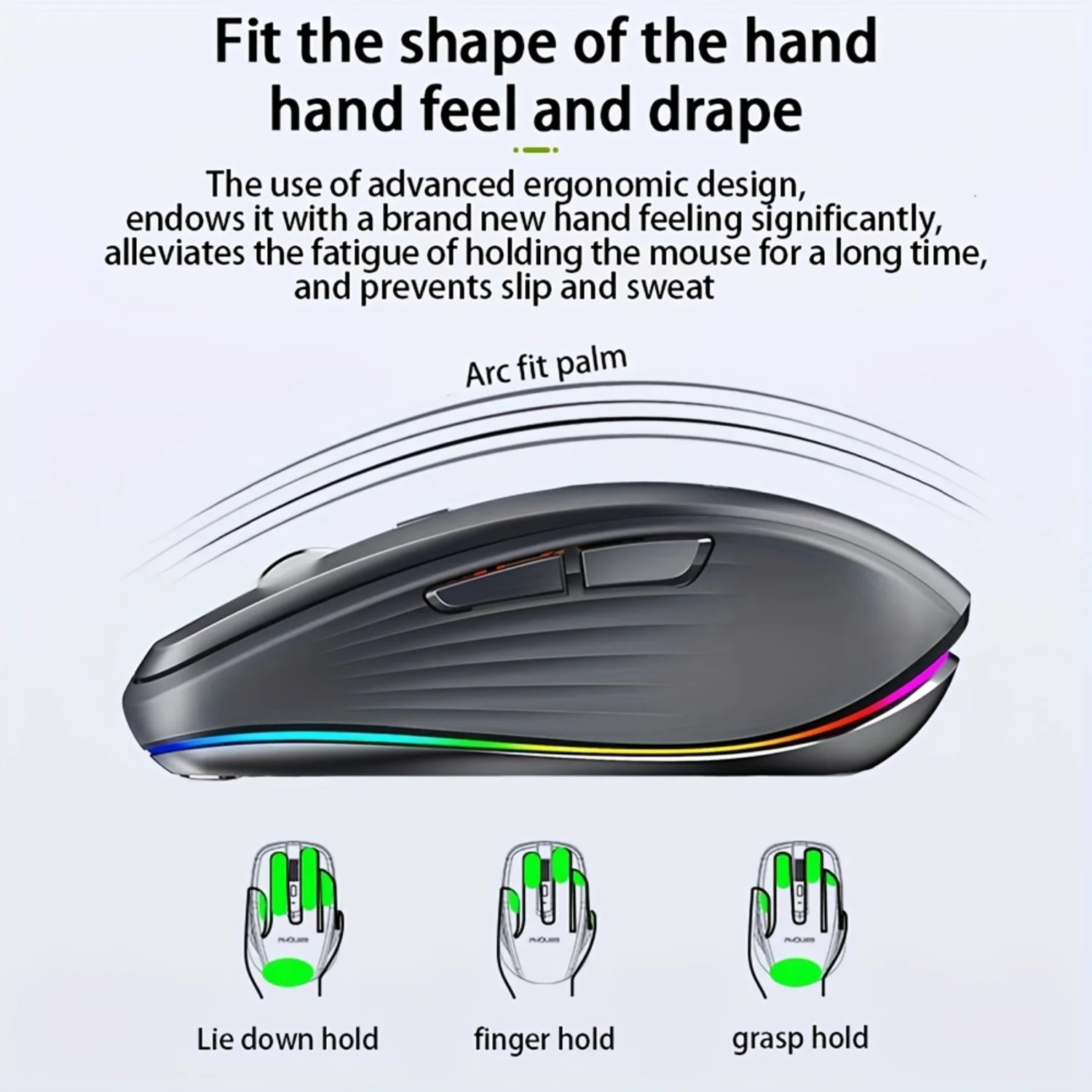 Изящная перезаряжаемая мышь USB-C — 2400 точек на дюйм двойное подключение