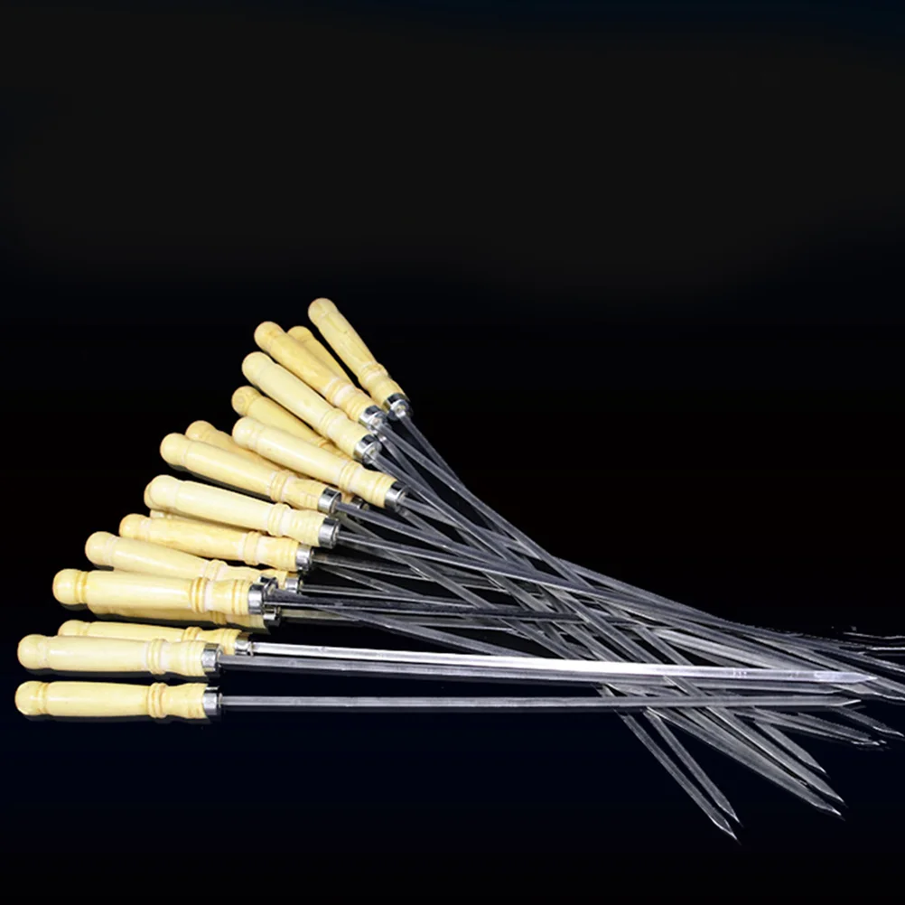 

25 Pcs Barbecue Sign Skewer Stainless Steel Kebab Skewers BBQ Reusable Grilling