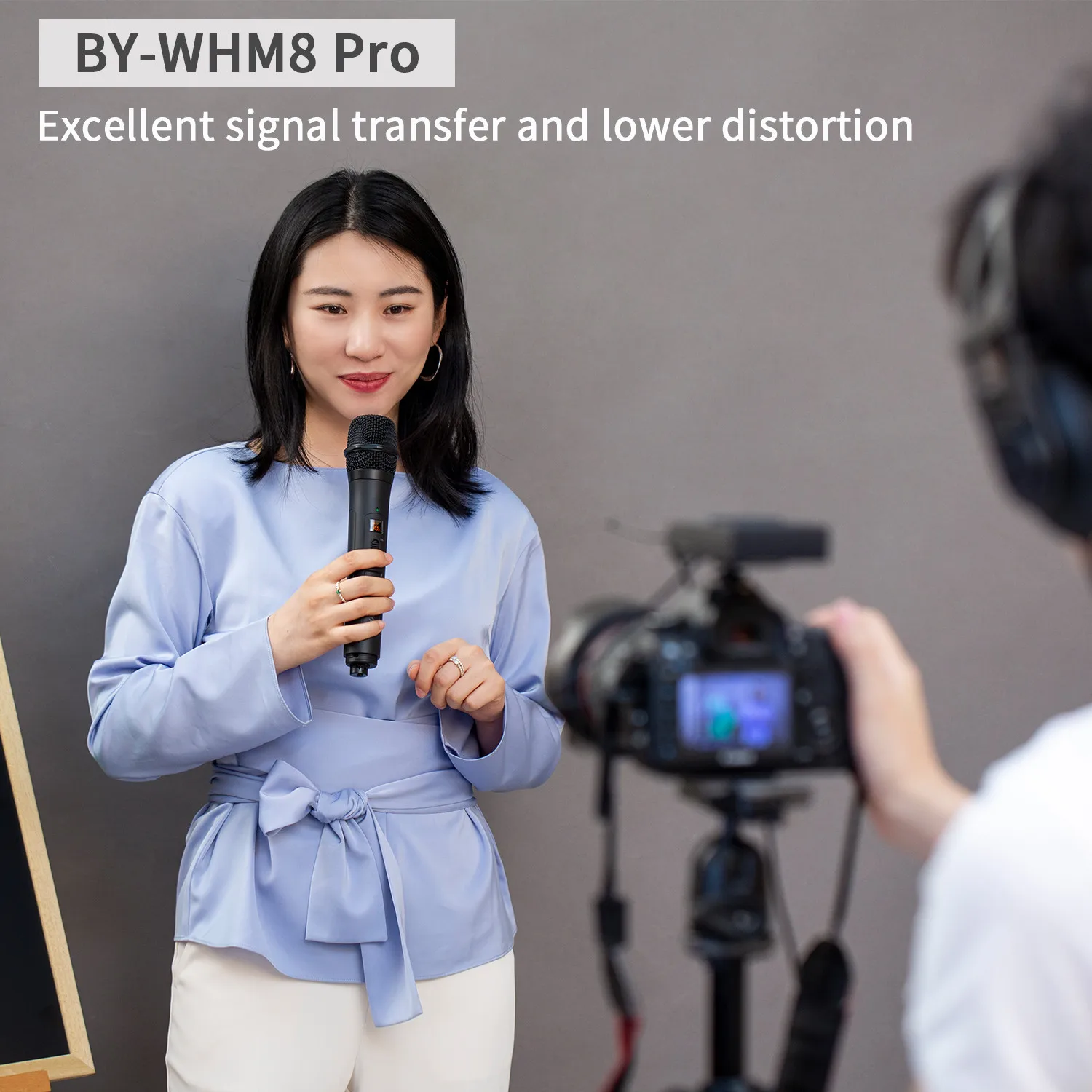 Беспроводной ручной микрофон BOYA BY-WHM8 Pro UHF 48 каналов светодиодный дисплей