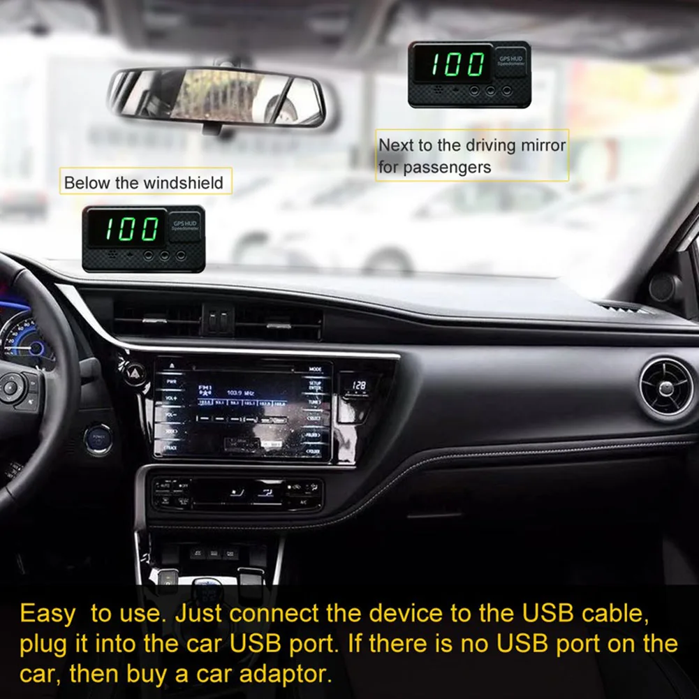 

Car GPS Speedometer 0-158MPH Speed 450mA Flashing Display Head Up Display