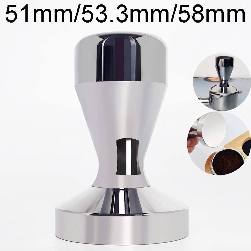 Coffee Tamper 51/53.3/58mm Espresso Tamper 51/53/54/58mm Aluminum Alloy Coffee Mat Stainless Steel Coffee Pull Flower Cup