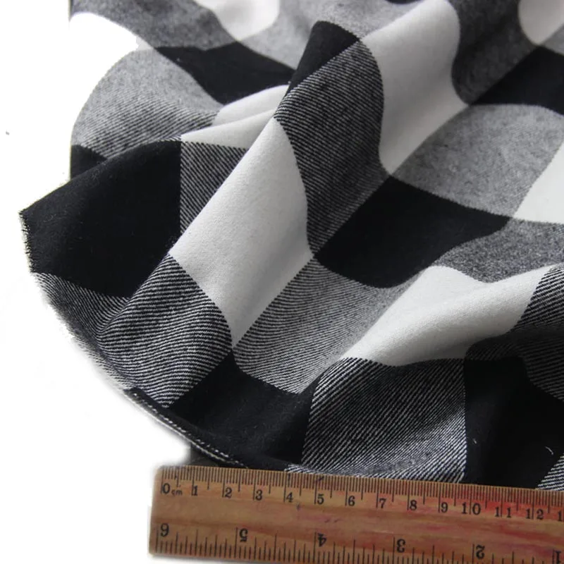 

Yarn Dyed Black White 6 CM Lattice Check 100% Cotton Comfortable Fabric for DIY Spring Clothes Dress Shirt Craft Handwork Decor