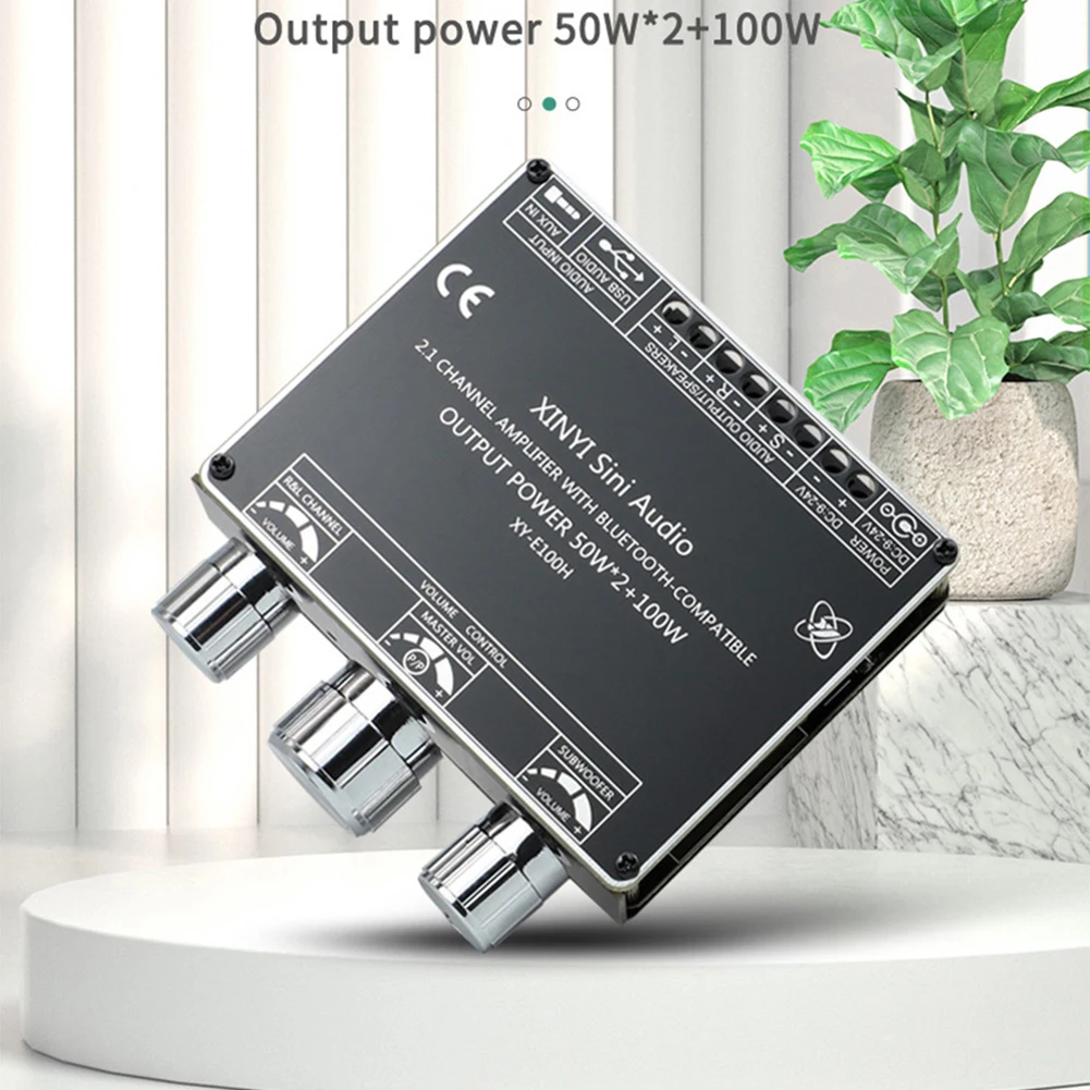 

XY-E100H 50W * 2 + 100W 2,1 Channel Bluetooth-совместимая Плата усилителя звука USB звуковая карта вход беспроводной модуль аудио Powe