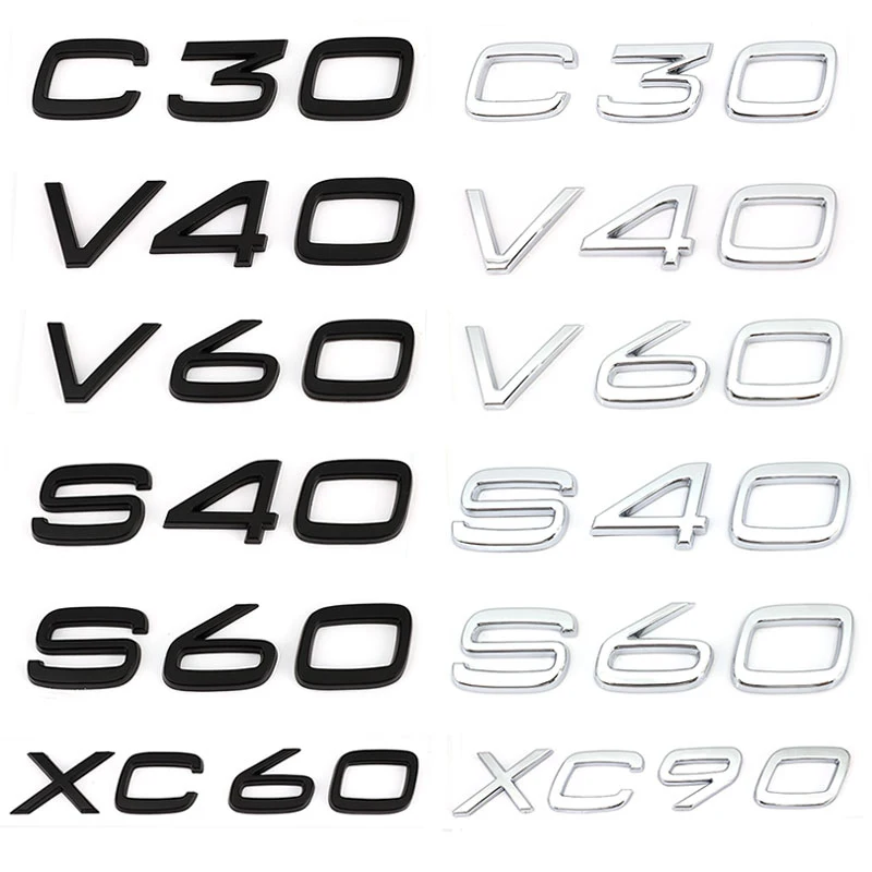 

3D Metal T5 T6 AWD LOGO Emblems Badges Car Sticker Letter Decal Car Styling For Volvo XC60 XC90 S60 S80 S60L V40 V60 Tail Fender