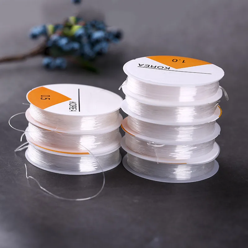 

3 Rolls Clear Plastic Crystal Bead Stretch Cords Ewelry Make Elastic Line necklace Bracelet Accessoy String Wire Thread Strong