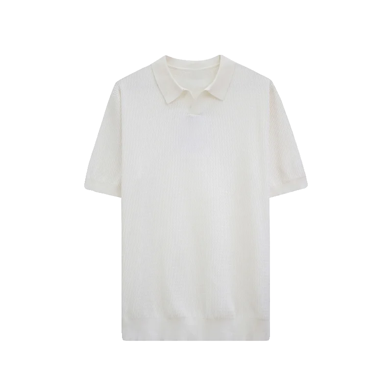 ZPZ Summer Top Korean Sle Lapel Paul Polo Shirt Men's Short Sleeve T-shirt Trendy Half Knitted Breathable |