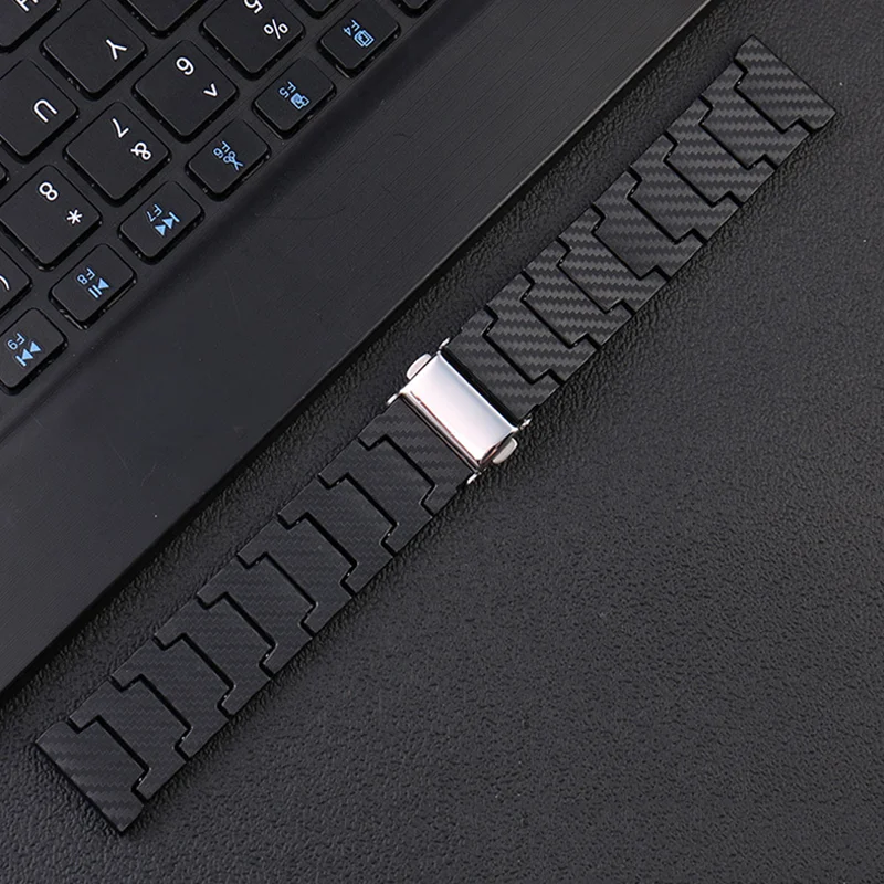

Carbon Fiber Strap For Samsung Galaxy 4 5/classic 46mm/Active 2 40mm/44mm Gear S3 Bracelet Huawei watch GT/2e/3/Pro 20 22MM Band