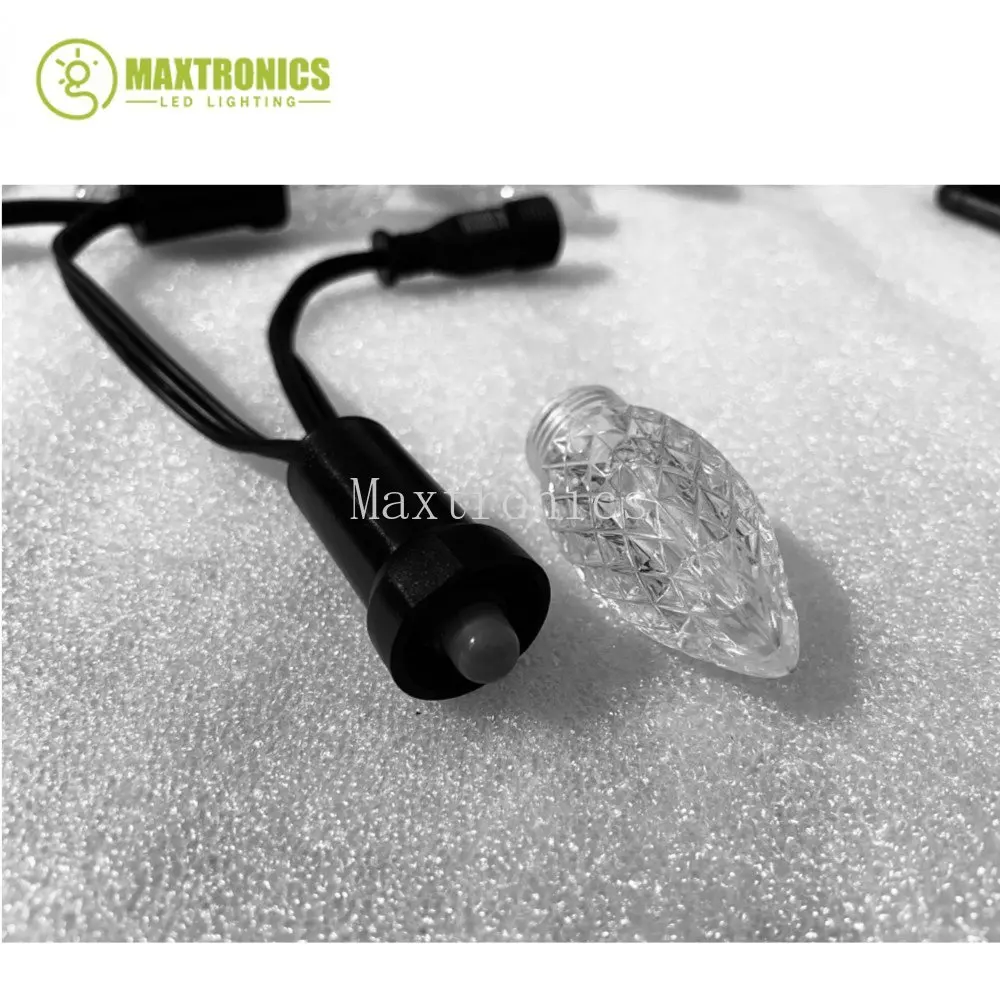 Фото Новый 50 светодиодов/строка C9 DC12V WS2811 RGB светодиодные модули пиксельный светильник 18awg адресуемый IP68 водонепроницаемый разъем для праздничной декоративной лампы №4