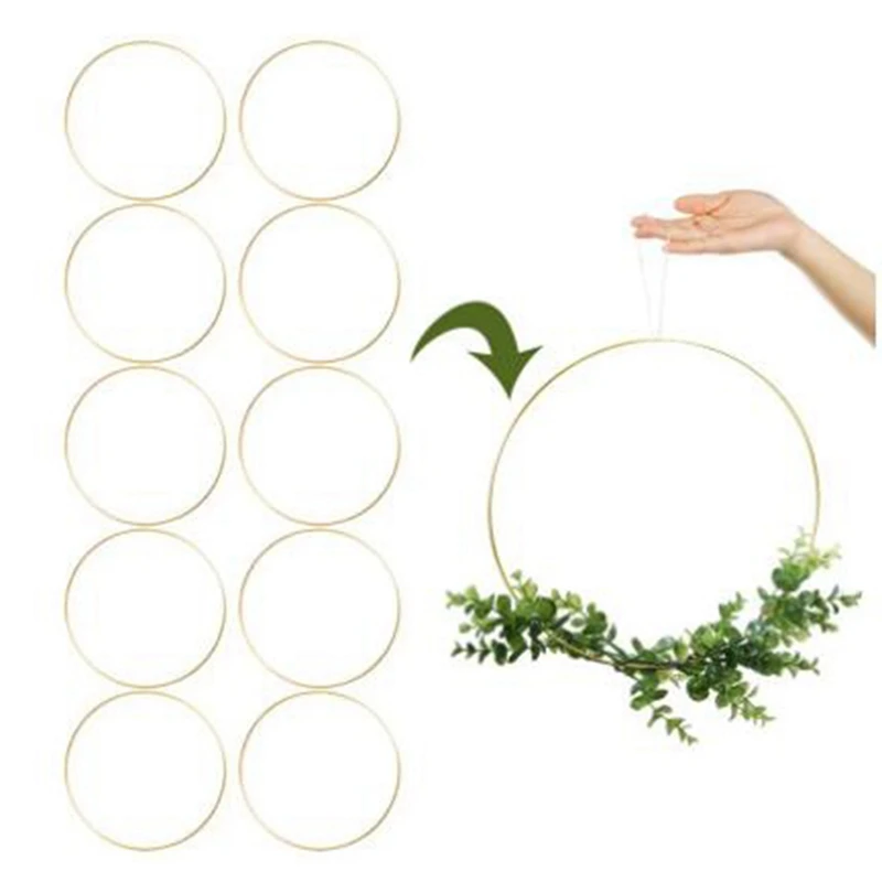 

10 Pieces of 40cm Large Garland Tassel Tassel Gold Craft Ring DIY Wedding Garland Decoration, Dream Chasing Wall Hanging