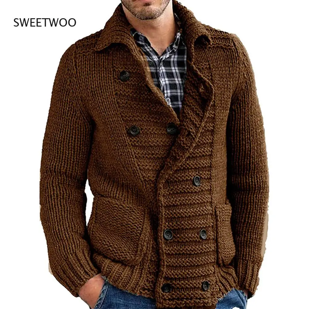 Autumn Casual Street Sweater Men 2022 Regular Open Stitch Long Sleeve Sweater Jumpers Plain Fashion Button Coats Men Clothes