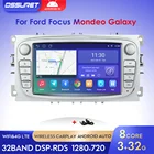 Для Ford Focus Mondeo S-Max Galaxy C-Max Kuga Transit Connect Android10 2DIN автомобильный GPS Радио мультимедийный плеер 7 ''стерео wifi SWC