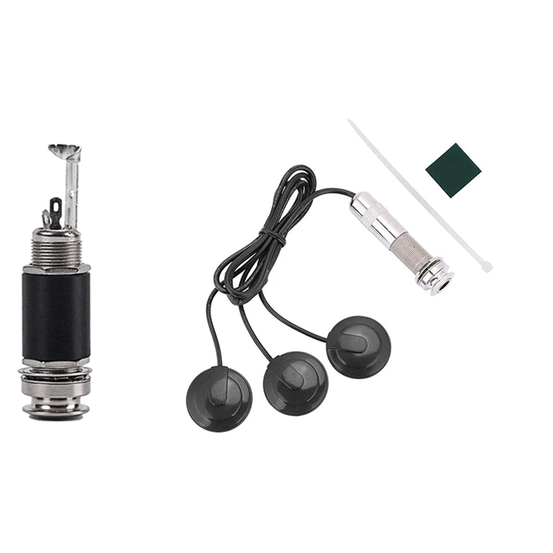 

1Pc 1/4 Inch 6.35Mm Acoustic Electric Guitar Bass Output Jack & 3X Guitar Pickup Piezo Pickup Transducer