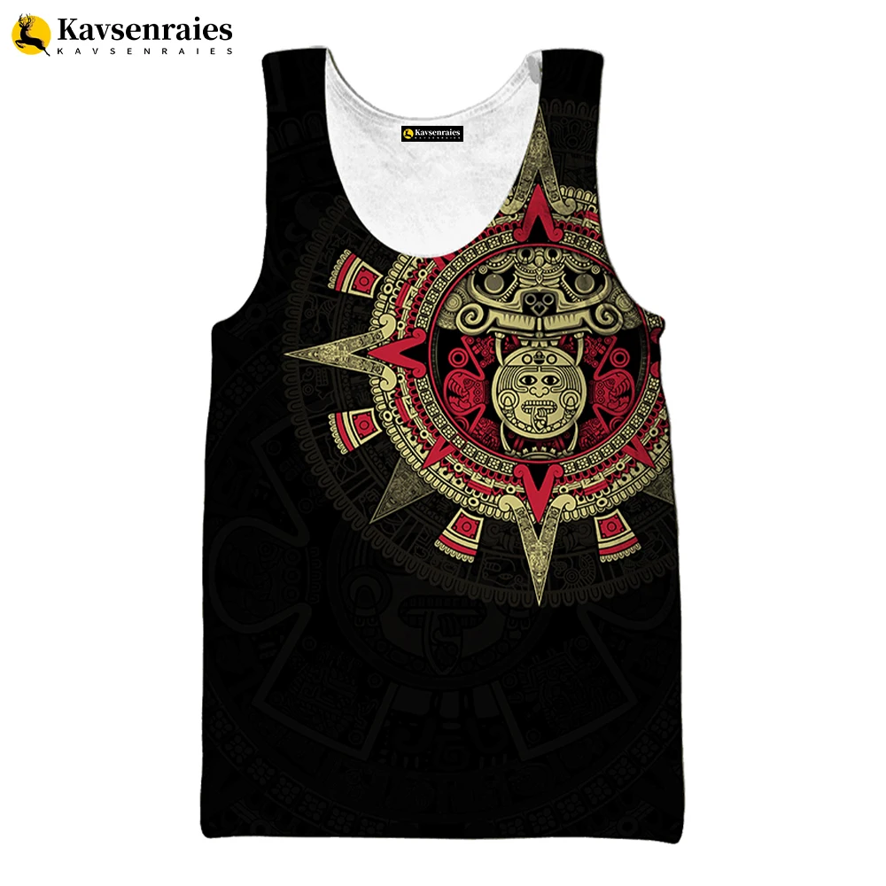

2022 Mexican Aztec Warrior Printed 3D Vest Men Women Summer Fashion Casual Tank Tops Hip Hop Harajuku Streetwear Sleeveless Tops