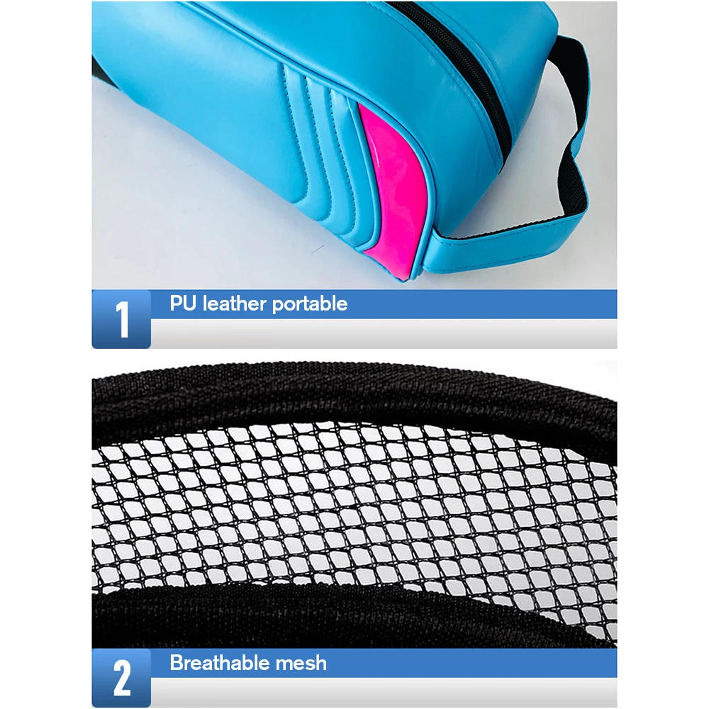 Outdoor Sports Shoes Bag Fashion Golf Shoe Handbag Arge Capacity Bag Zipper Golf PU Storage Bag Lightweight Breathable Handbag