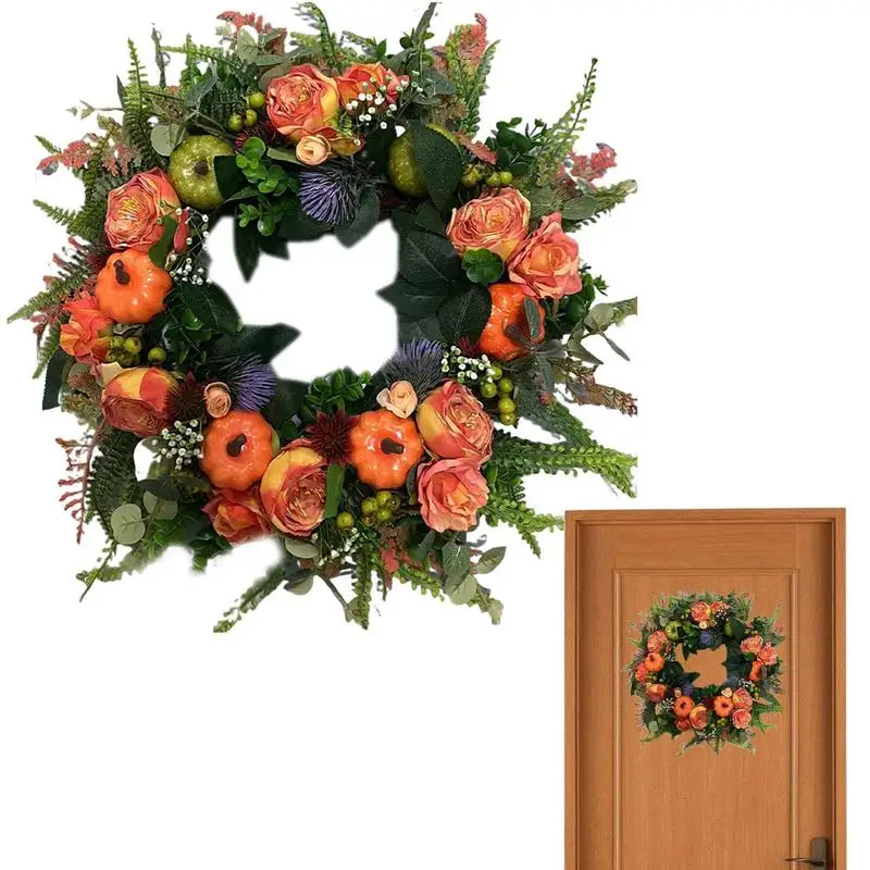 

Fall Peony And Pumpkin Wreath Artificial Eucalyptus With Berries Pumpkin And Peony 55cm/ 45cm Fall Rustic Farmhouse Home Door