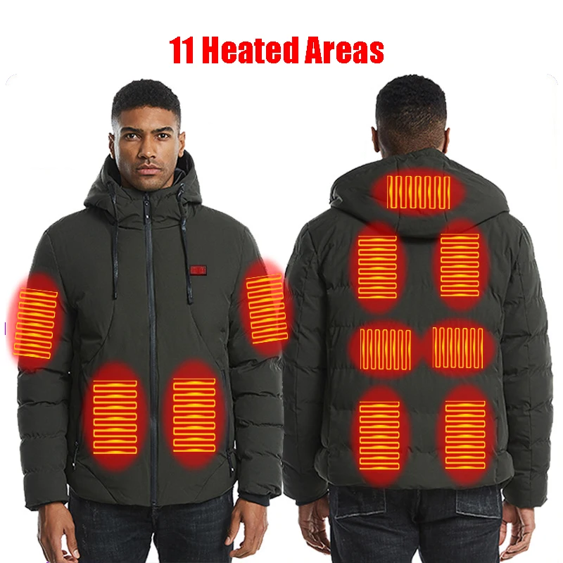 Heated Jackets Men's Coat 11 Areas USB Winter Outdoor Electric Heating Women's Jacket Warm Thermal Clothing Heatable  Overcoat