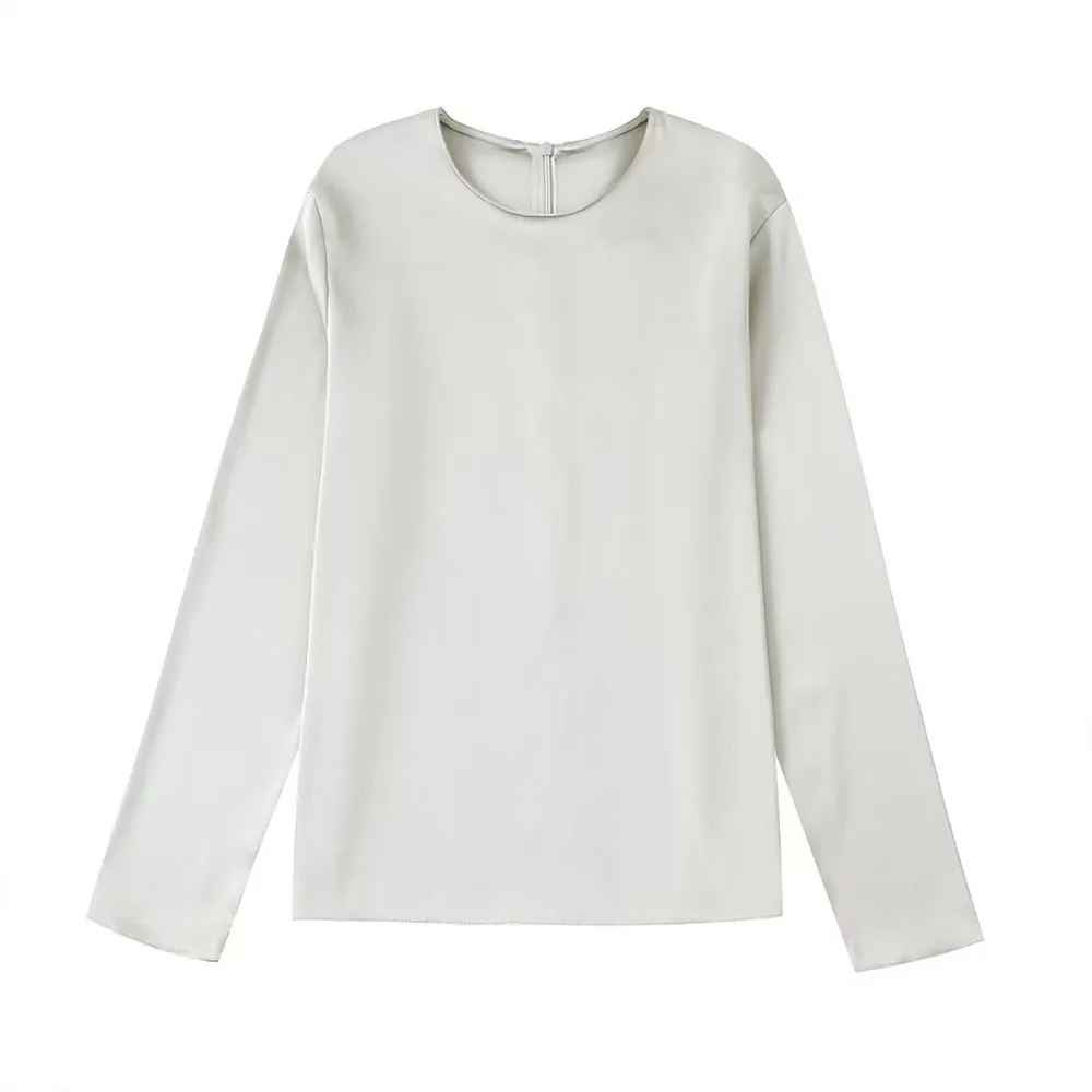 

Осенний женский модный топ BER & OYS & ZA2022 с круглым вырезом и разрезом