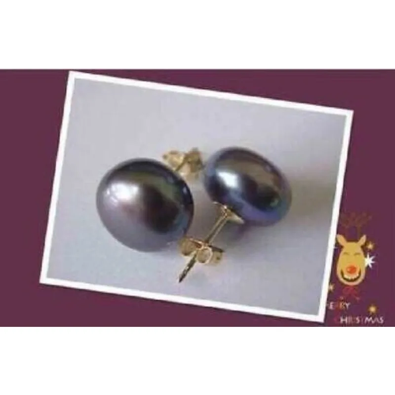 Черные серьги-гвоздики AAA South Sea 10-11 мм жемчужные серьги универсальное простое