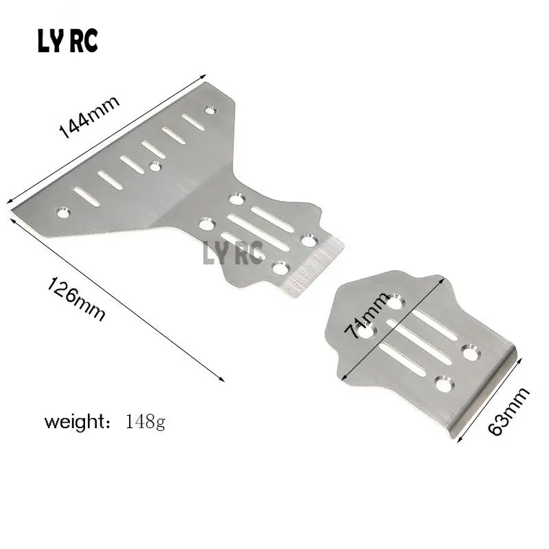 

1 set Force Racing Model Car Front and rear skid Metal armor Chassis armor Modified op pieces for KM 1/7 Rally C3 WRC